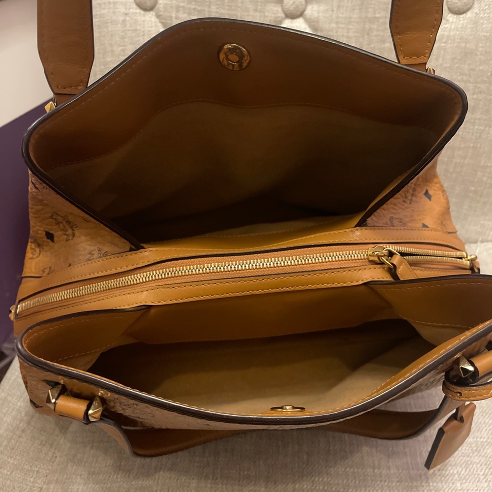 MCM satchel in cognac
